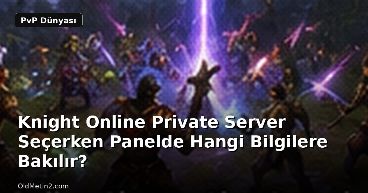 Knight Online Private Server Seçerken Panelde Hangi Bilgilere Bakılır?